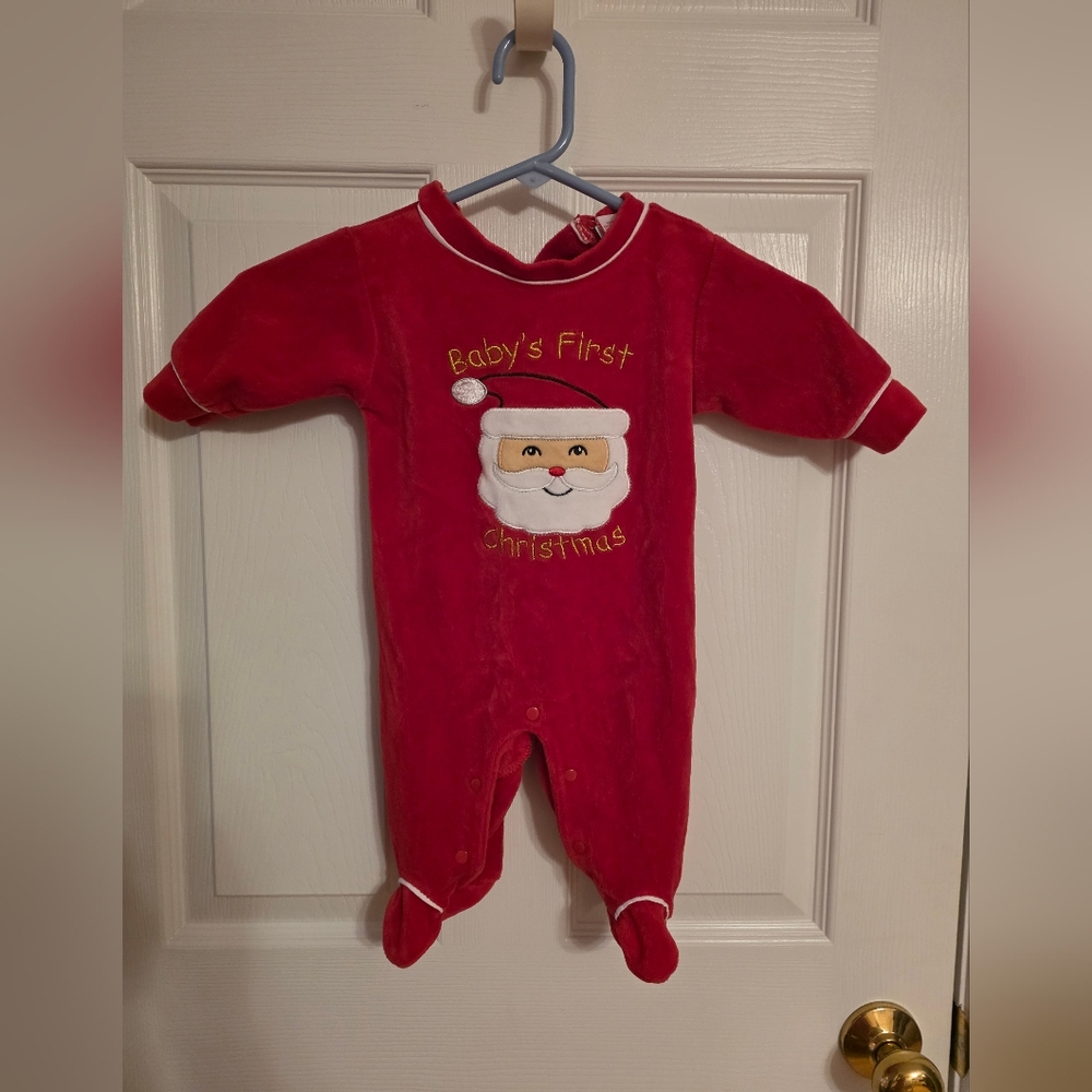 Just Love Red Baby's First Christmas Footie